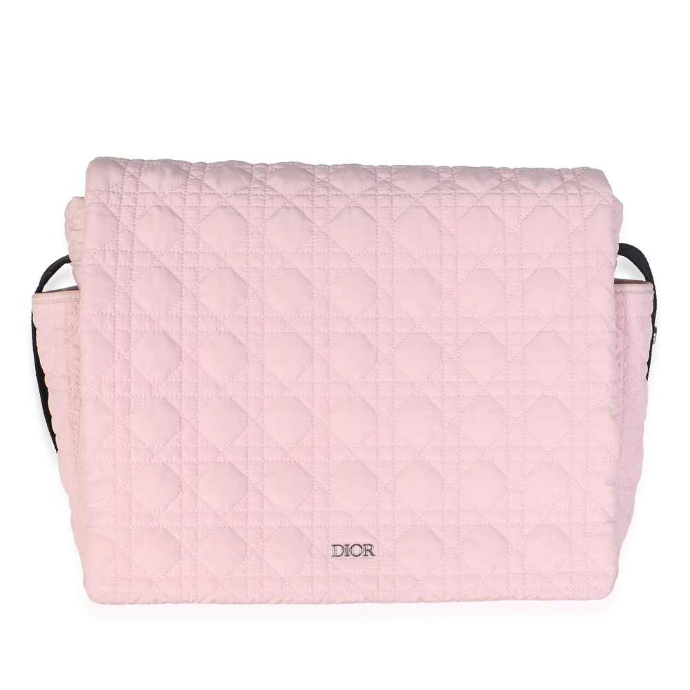 Christian Dior Pale Pink Technical Fabric Cannage Diaper Bag